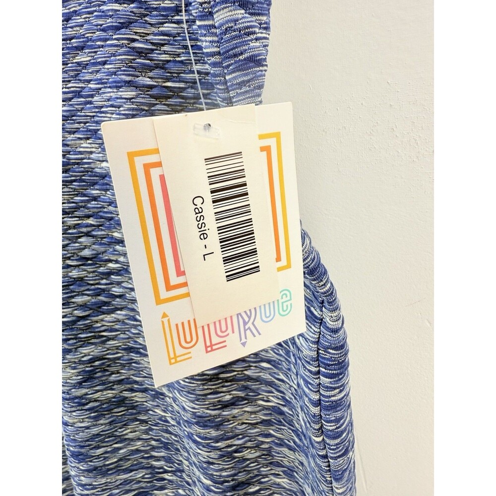 NEW Lularoe Cassie Skirt Women's L Blues Fitted Pull On Stretch NWT - Picture 9 of 10